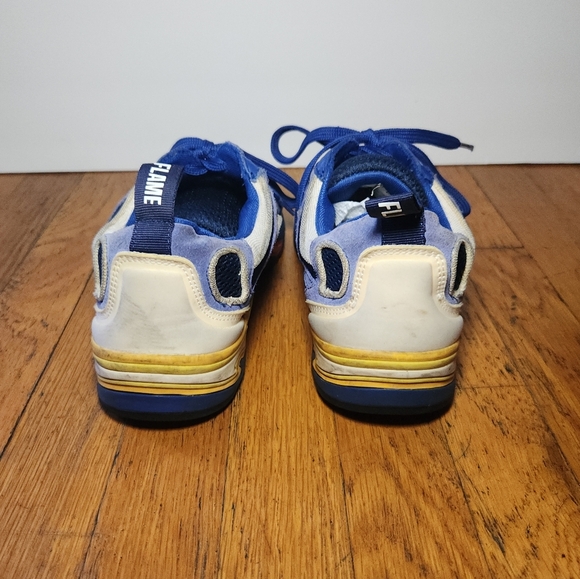 Sandro - Flame Navy Blue Low Top Mixed Media Sneakers - Picture 6 of 12